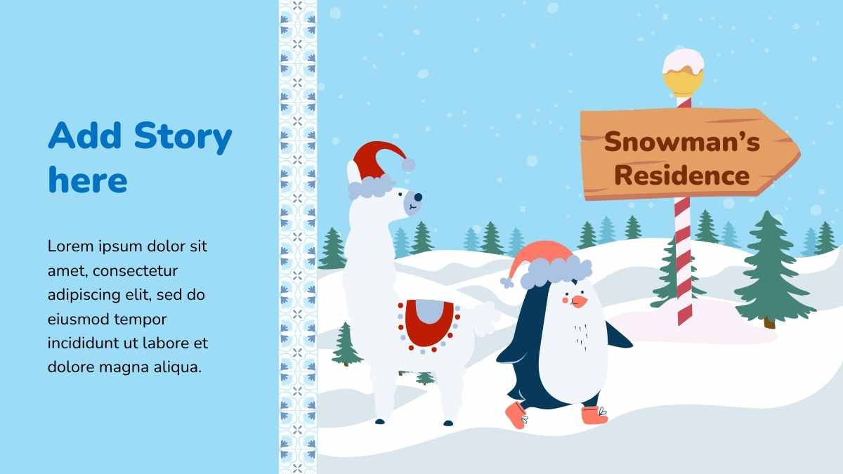 Illustrated Snowman Story Book Slides - slide 11