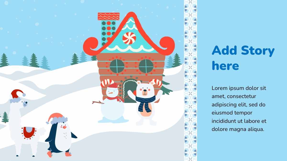 Illustrated Snowman Story Book Slides - slide 12