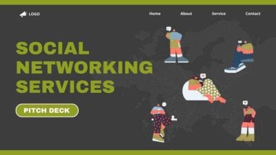 Illustrated Social Networking Services Pitch Deck