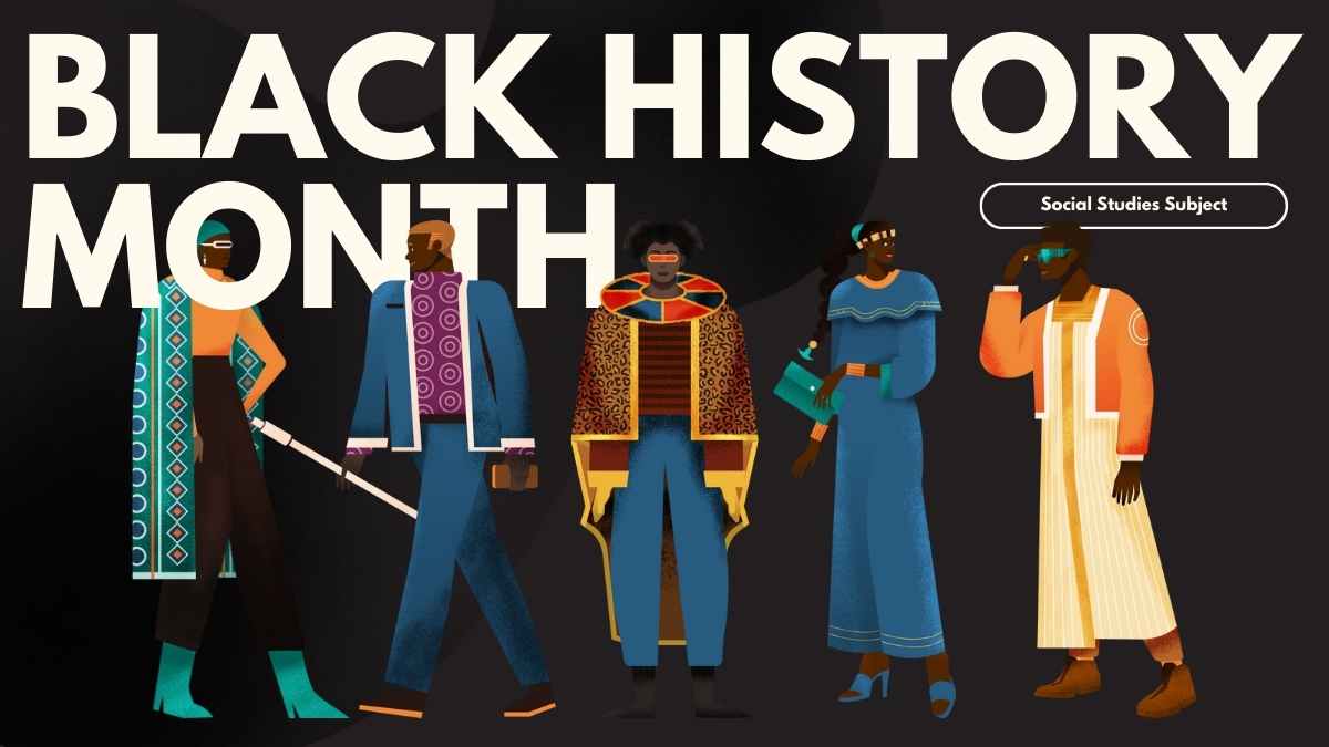 Illustrated Social Studies Subject for Elementary: Black History Month Activities - slide 1