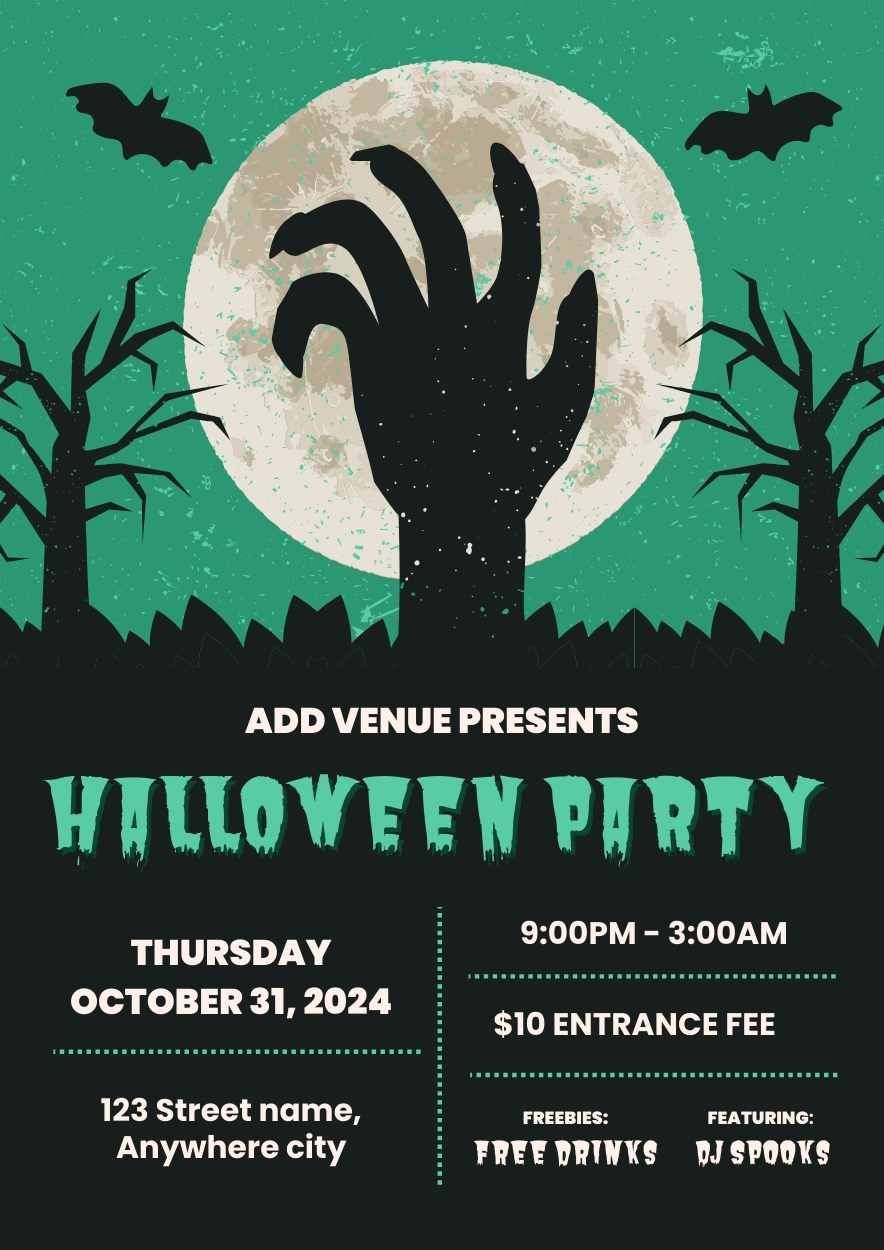 Illustrated Spooky Halloween Party Invitation - slide 1