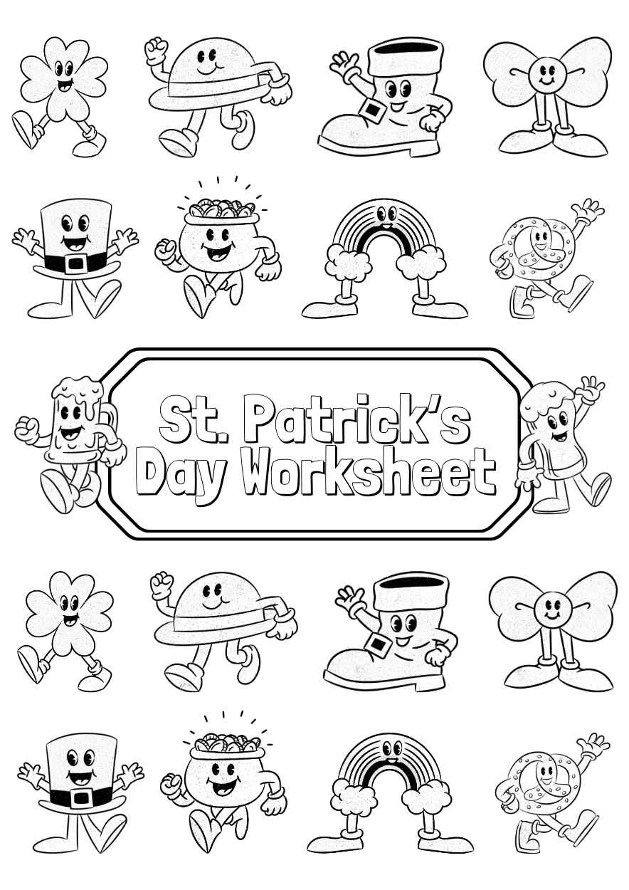 Illustrated St. Patricks Day Art Worksheet - slide 2