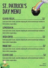 Illustrated St. Patricks Day Menu