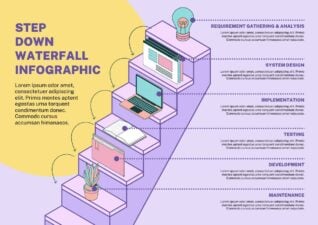 Slides Carnival Google Slides and PowerPoint Template Illustrated Step Down Waterfall Infographic 1