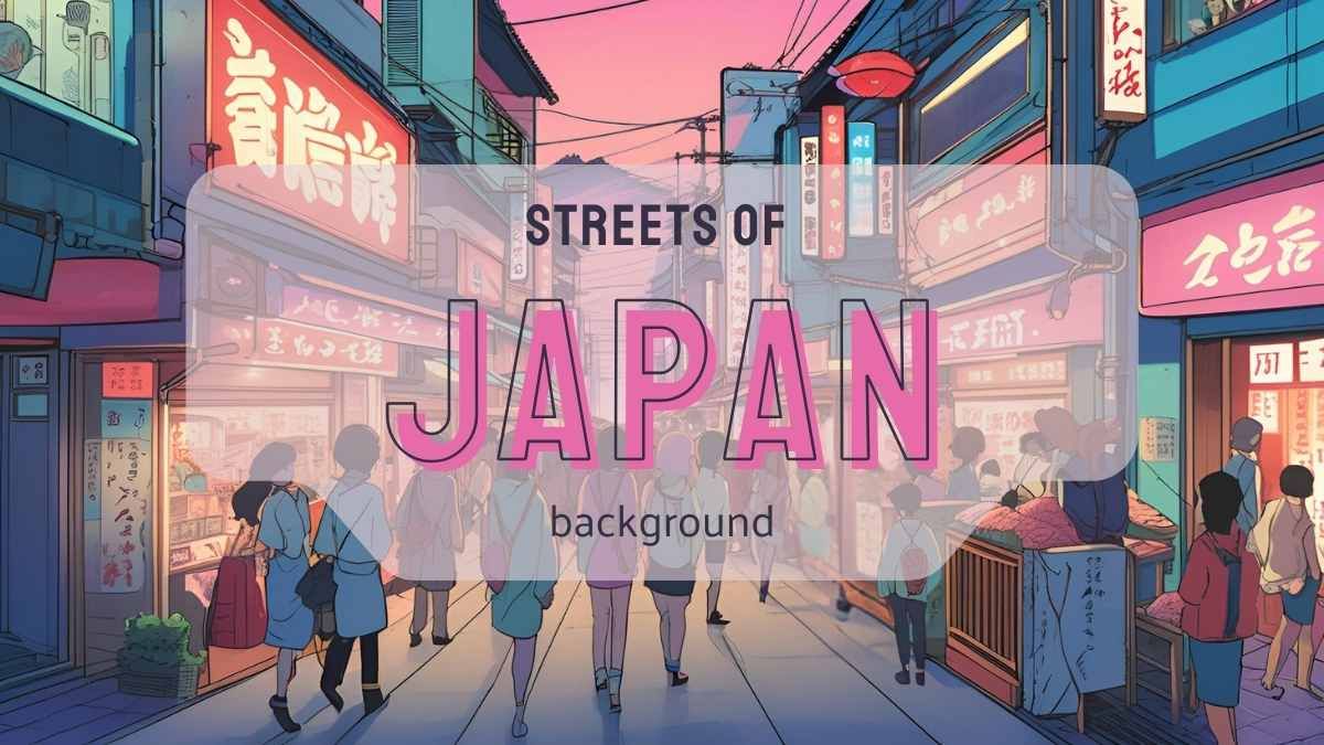 Illustrated Streets of Japan Background - slide 1