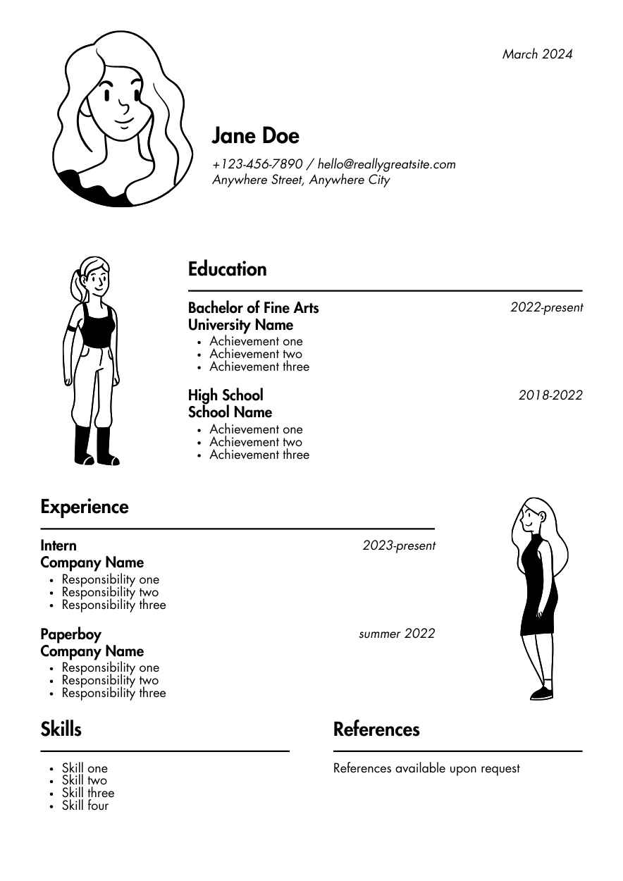 Illustrated Student CV Resume - slide 2