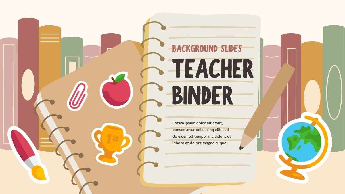 Illustrated Teacher Binder Background Slides - slide 1