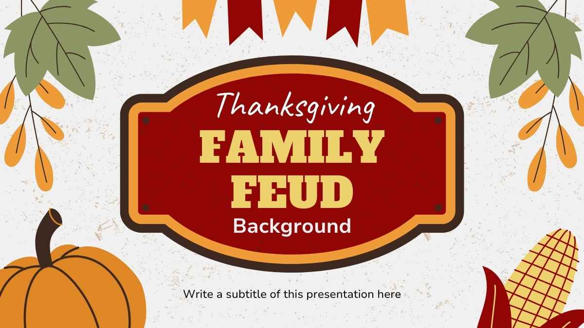 Illustrated Thanksgiving Family Feud Background - slide 1