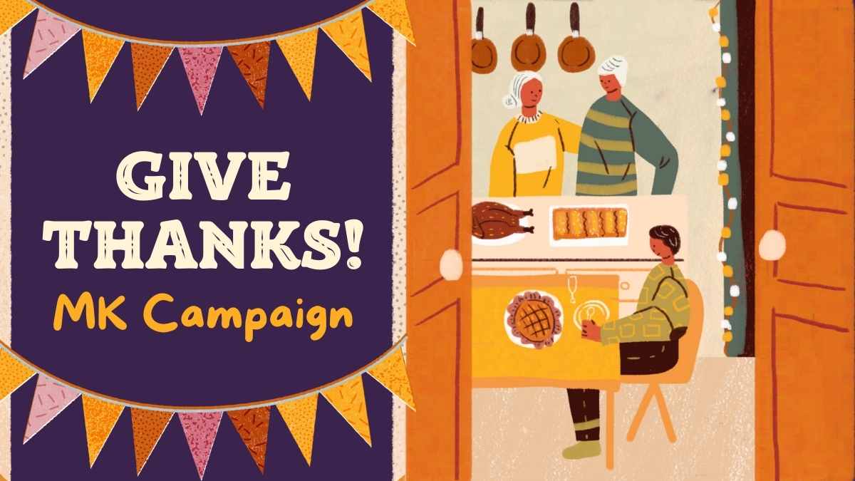 Illustrated Thanksgiving Marketing Campaign Slides - slide 1