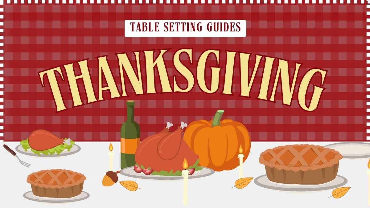 Illustrated Cottagecore Thanksgiving Table Setting Guides - slide 1