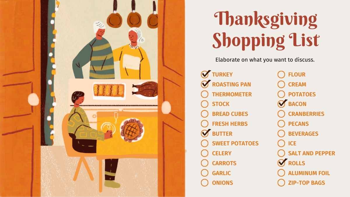 Illustrated Thanksgiving Traditions Slides - slide 14