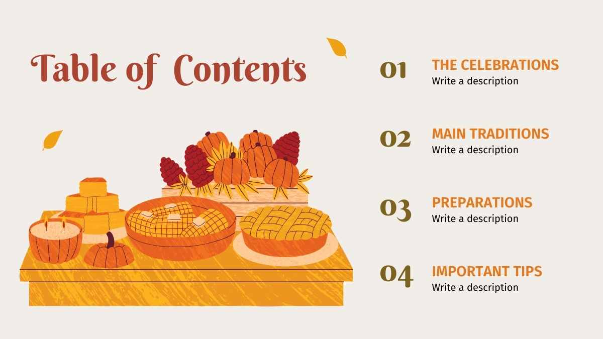 Illustrated Thanksgiving Traditions Slides - slide 3