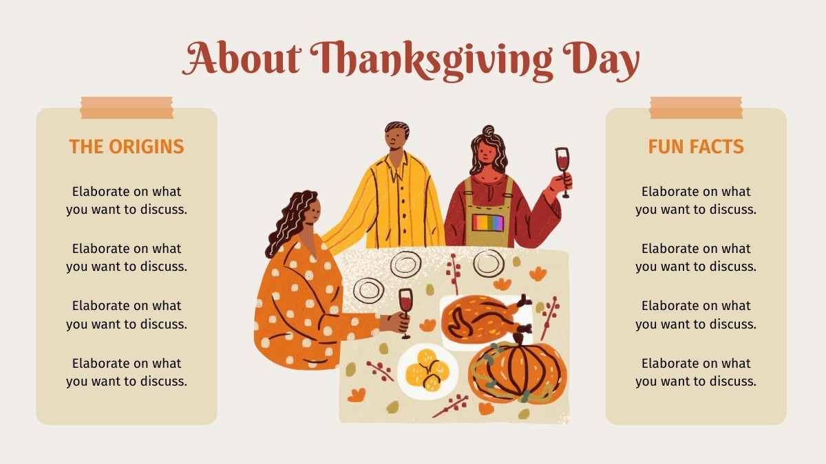 Illustrated Thanksgiving Traditions Slides - slide 6