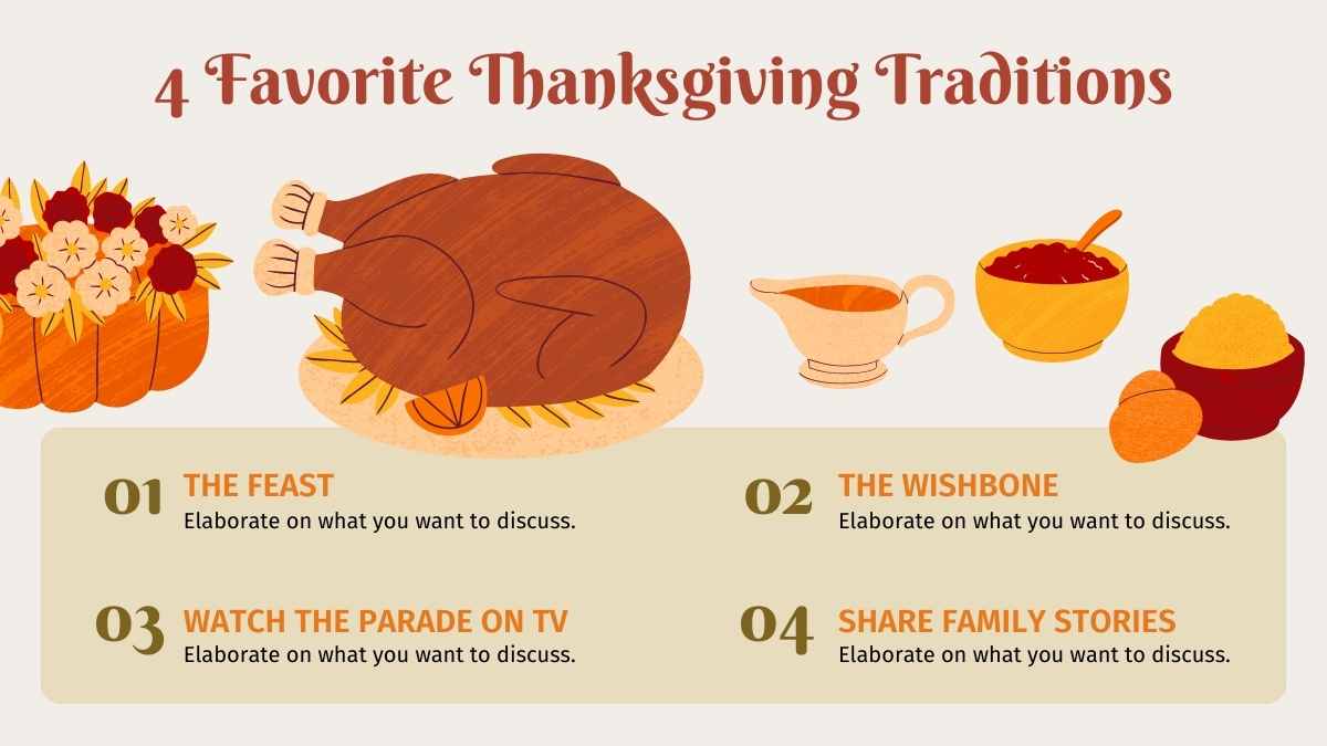 Illustrated Thanksgiving Traditions Slides - slide 8