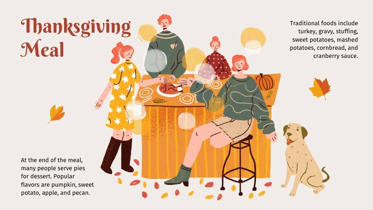 Illustrated Thanksgiving Traditions Slides - slide 9