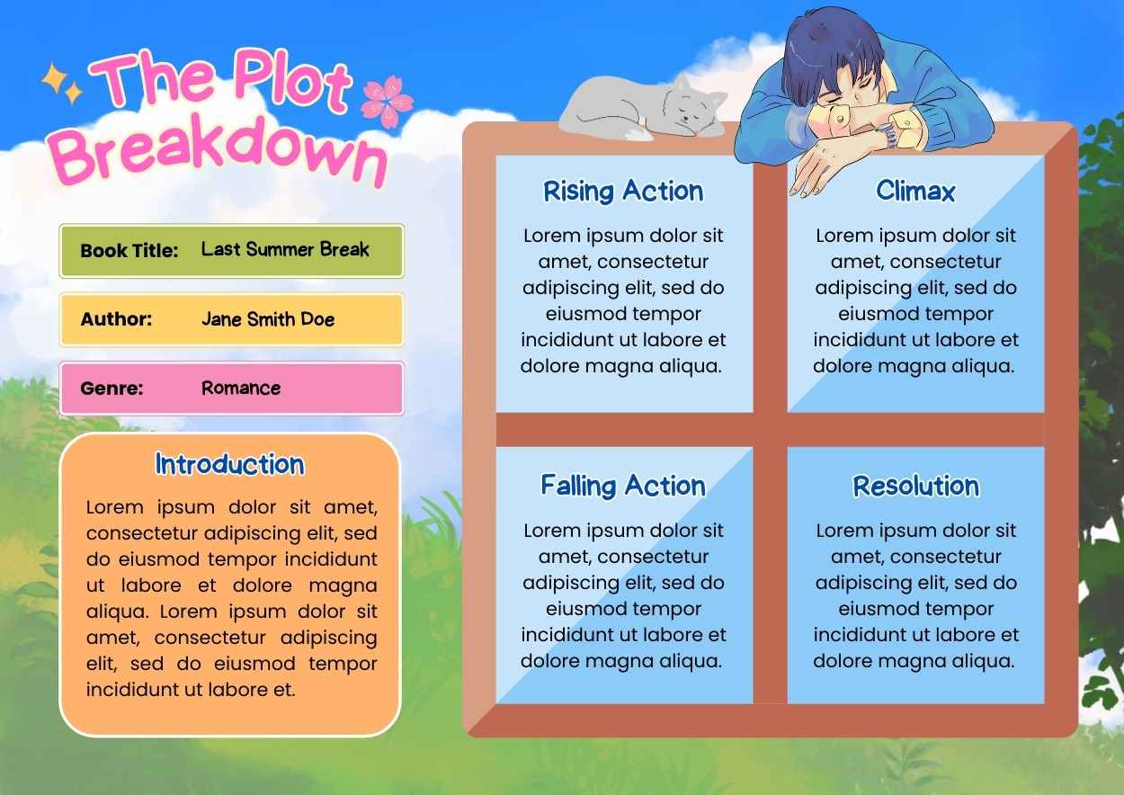 Illustrated The Plot Breakdown Infographic Slides - slide 1