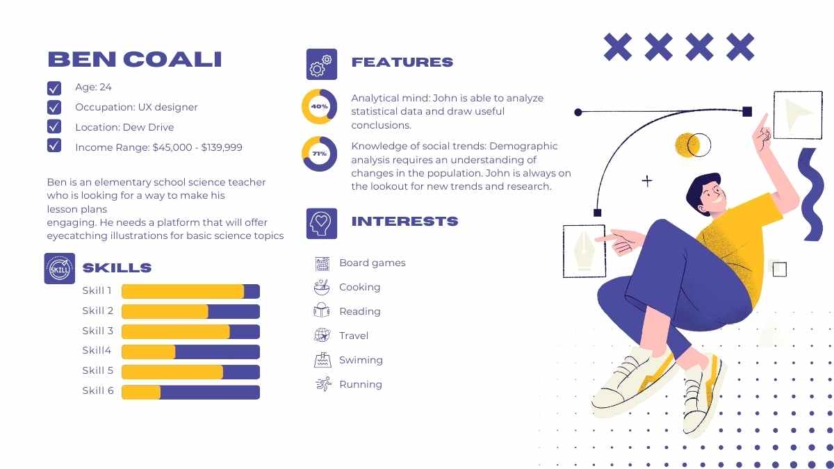 Illustrated UX User Persona Slides - slide 11