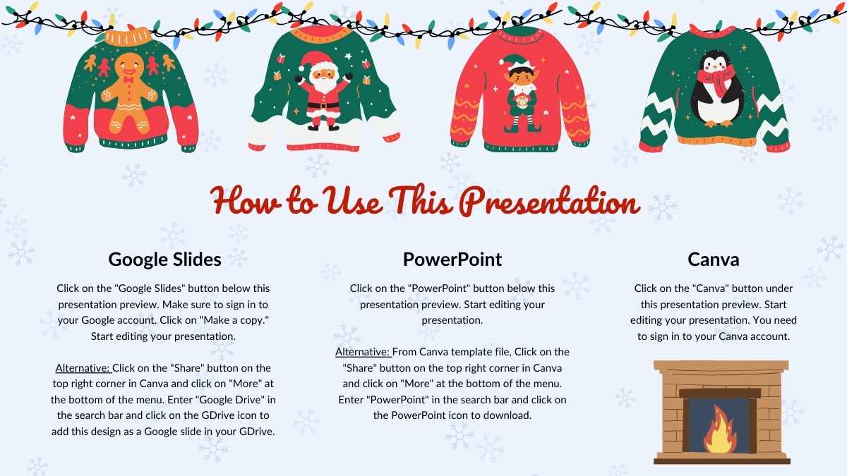 Illustrated Ugly Sweater Party Slides - slide 2