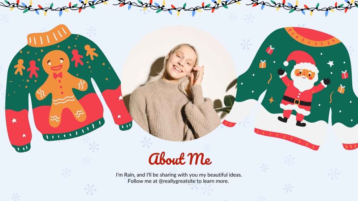 Illustrated Ugly Sweater Party Slides - slide 7