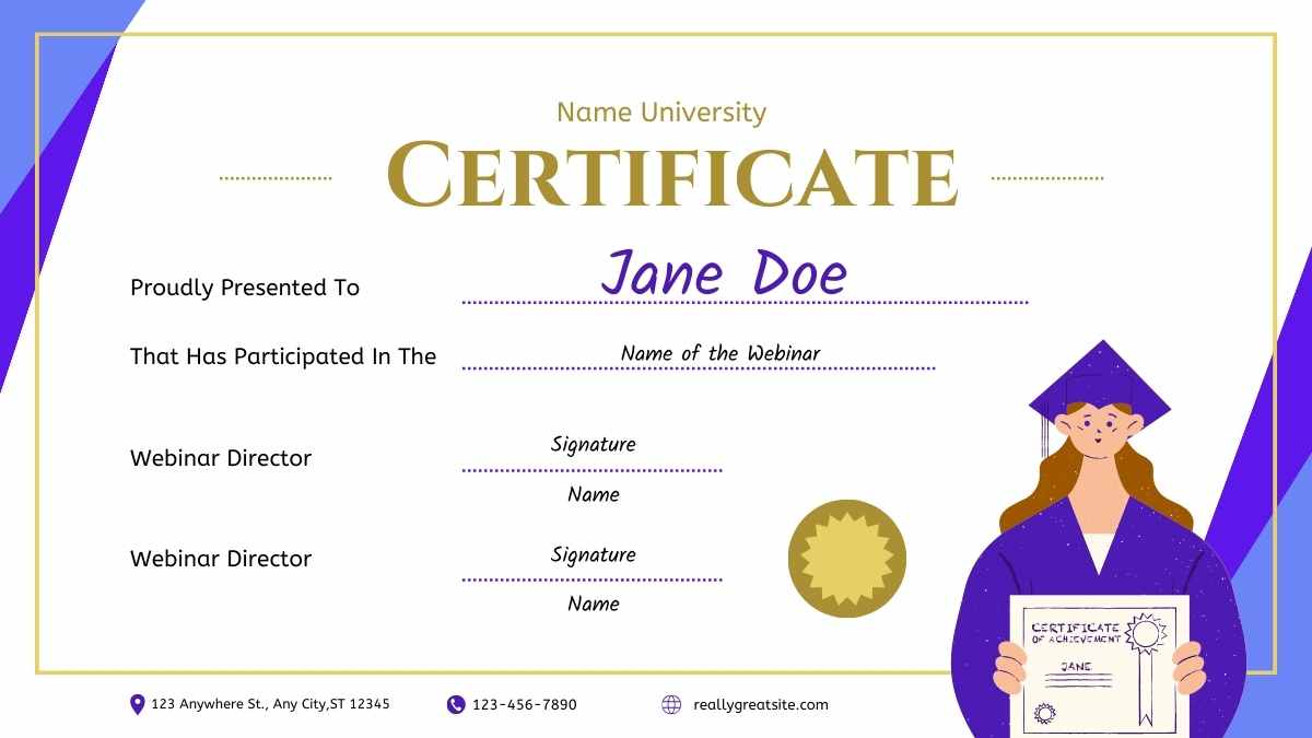 Certificado Ilustrado de Webinar Universitario - diapositiva 6