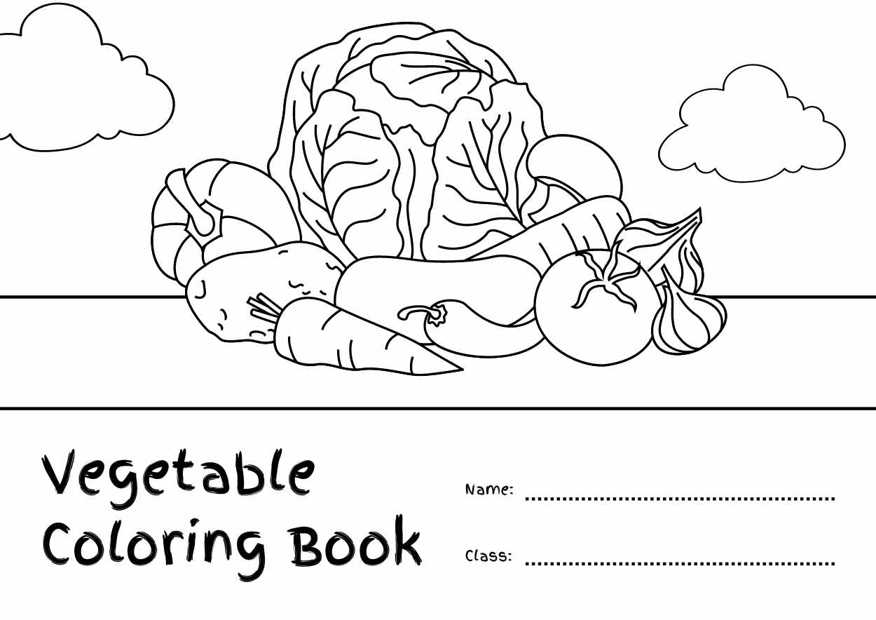 Illustrated Vegetable Coloring Book - slide 1