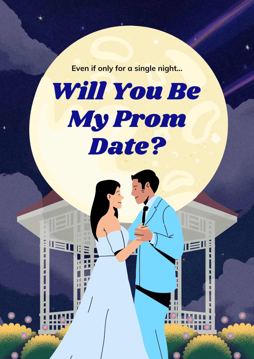 Illustrated Will You Be My Prom Date Invitation Card - slide 2