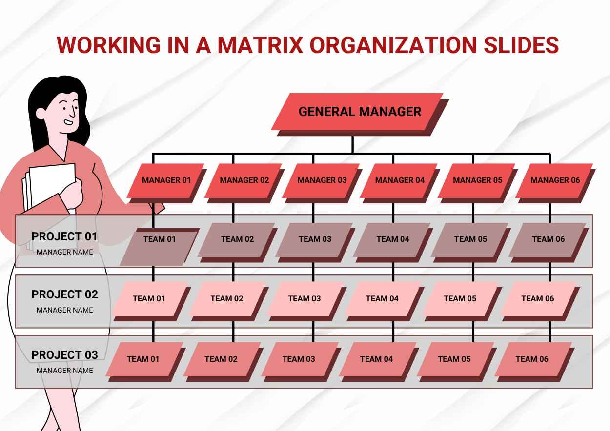 Illustrated Working In A Matrix Organization Slides - slide 1