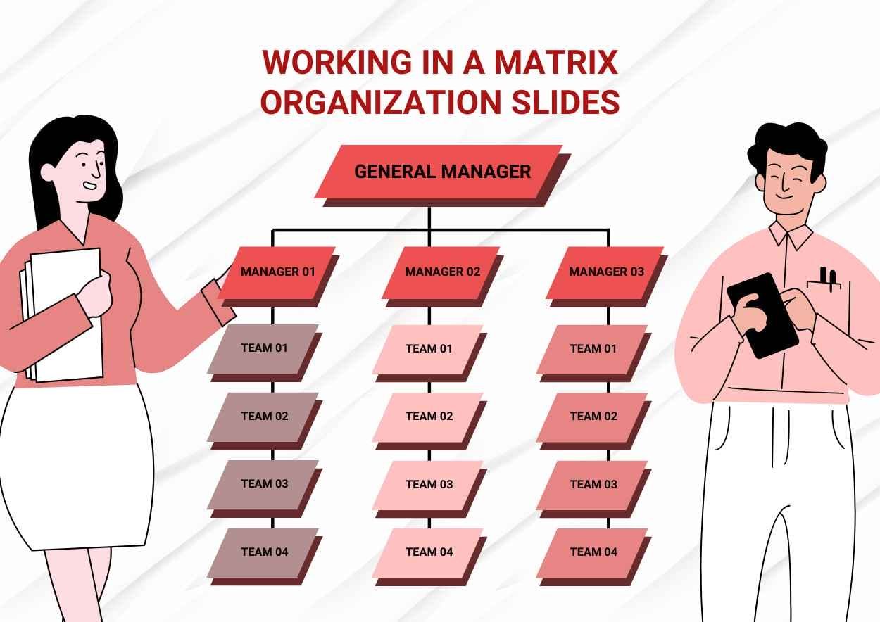 Illustrated Working In A Matrix Organization Slides - slide 3