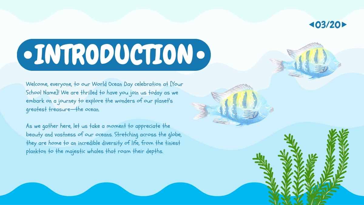 Illustrated World Ocean Day at School - slide 3