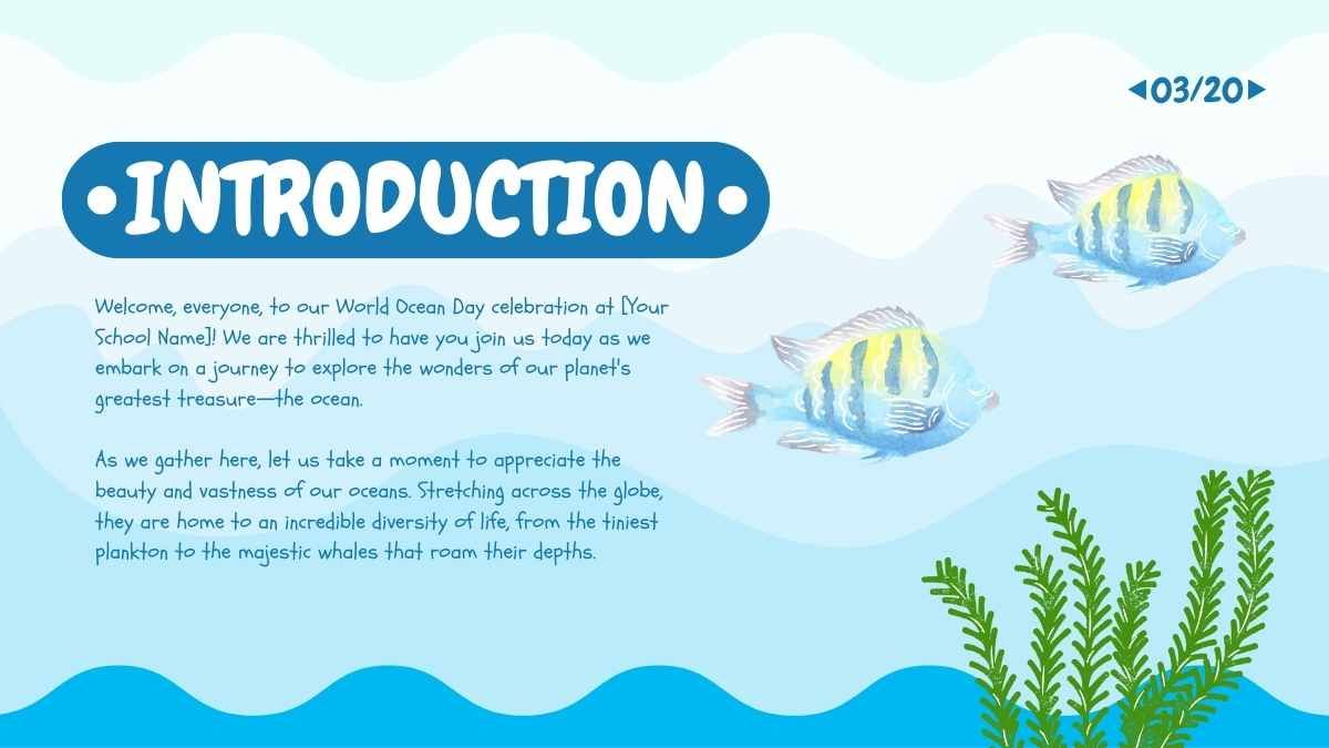 Illustrated World Ocean Day at School - slide 3