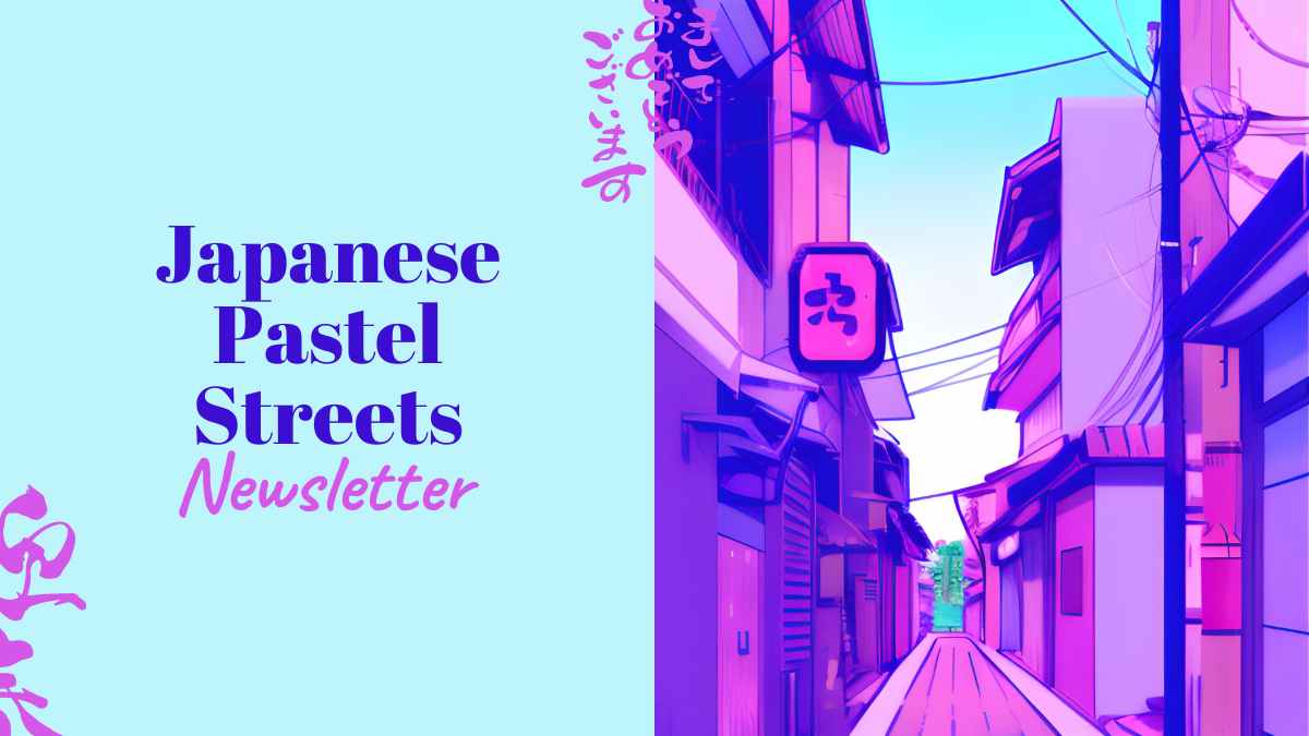 Slides de Newsletter de Ruas Japonesas em Tons Pastel - deslizar 1