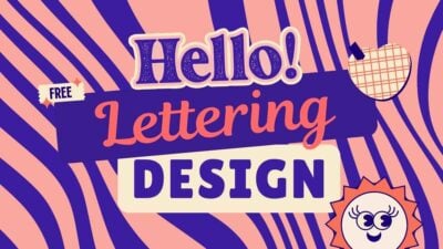 Designs de Lettering Ilustrativos para Slides Educacionais