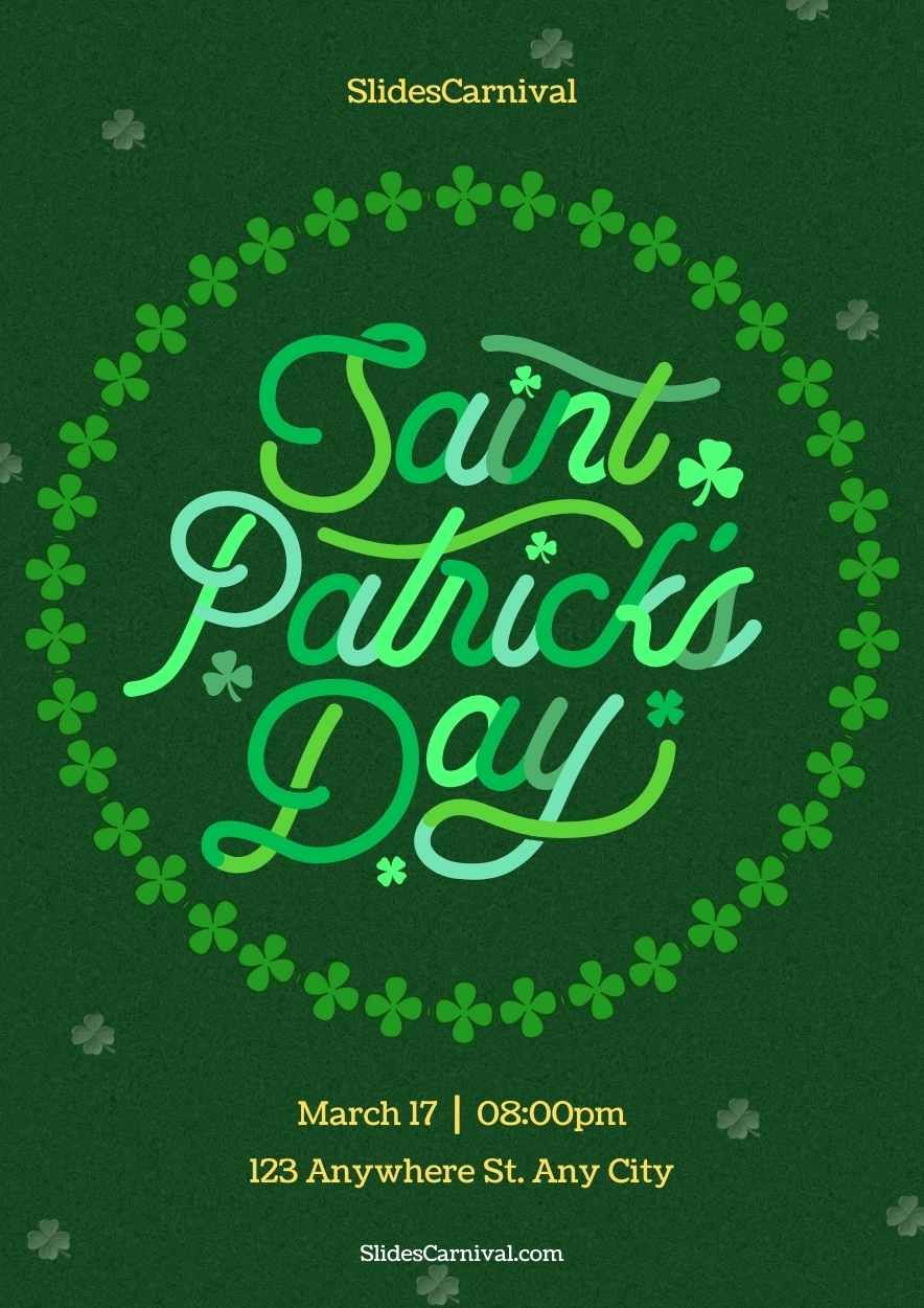 Lettering St. Patricks Day Flyer - diapositiva 1