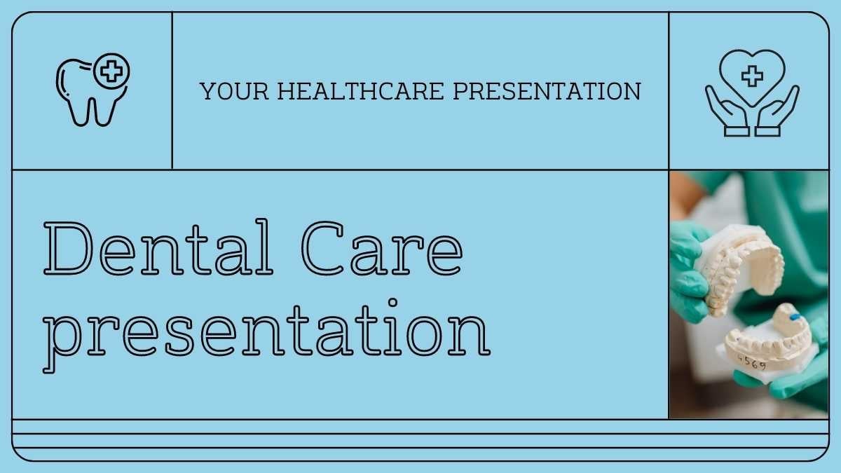 Azul Claro Simples Moderno Cuidados Dentários e Suprimentos Apresentação - deslizar 1
