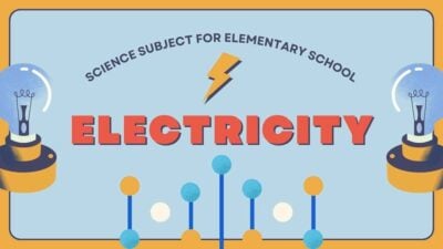 Light Blue and Orange Vintage Illustrative Science Subject for Elementary School Electricity Slides