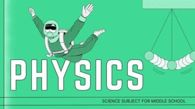 Slides Carnival Google Slides and PowerPoint Template Light Green and Neon Green Halftone Retro Illustration Science Subject for Middle School Physics Presentation 1