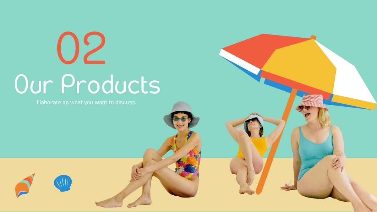 Slides de Negócios para Marca de Moda Praia em Colagem Retrô - deslizar 11