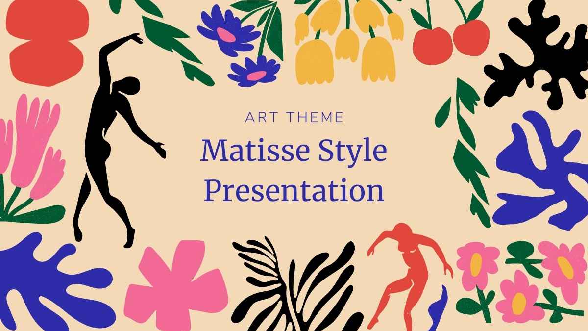 Slides Educacionais Criativos no Estilo de Arte Matisse - deslizar 1