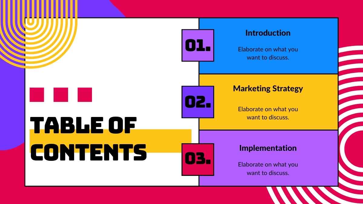 Plantillas de Plan de Marketing al Estilo Memphis - diapositiva 2