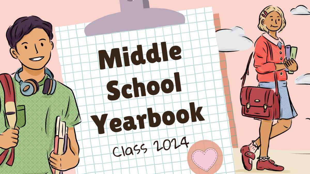 Illustrated Middle School Yearbook Slides - slide 1