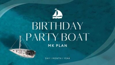 Minimal Abstract Birthday Boat Party Slides