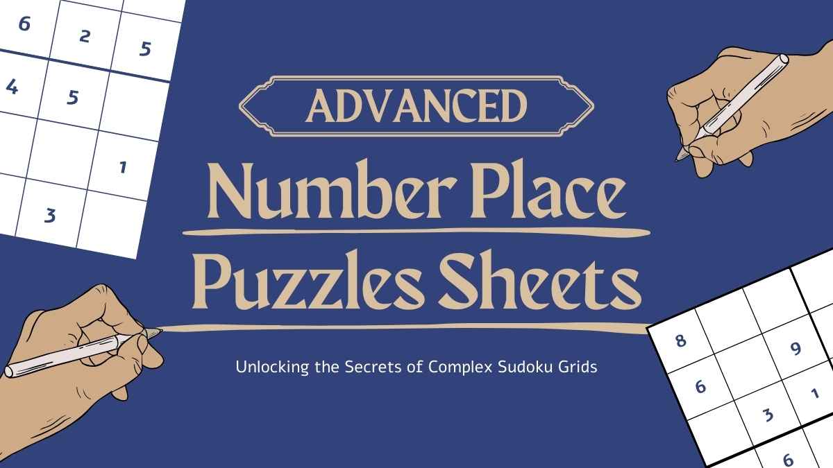 Minimal Advanced Number Place Puzzles Sheets Slides - slide 1