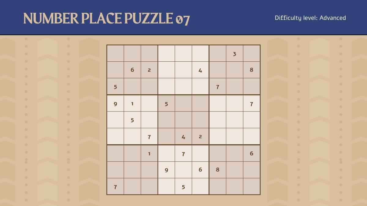 Minimal Advanced Number Place Puzzles Sheets Slides - slide 11