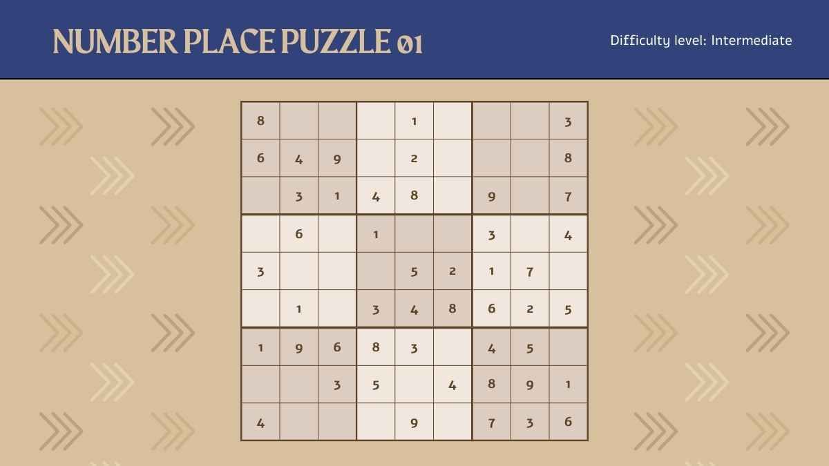 Minimal Advanced Number Place Puzzles Sheets Slides - slide 5