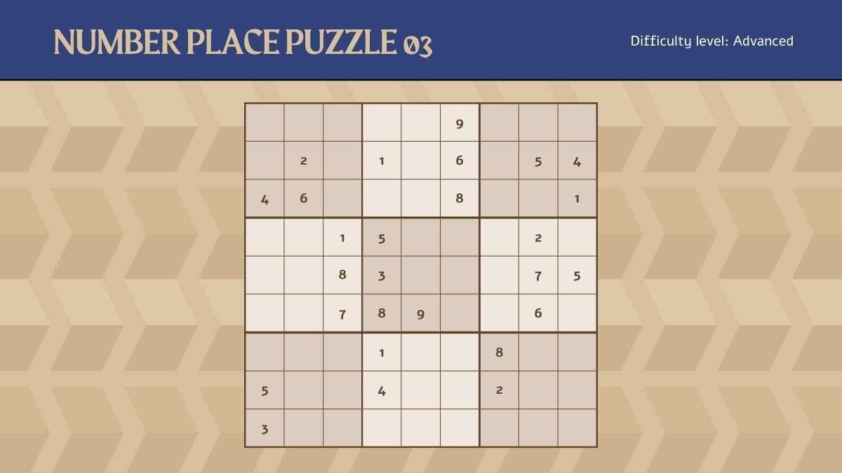 Minimal Advanced Number Place Puzzles Sheets Slides - slide 7