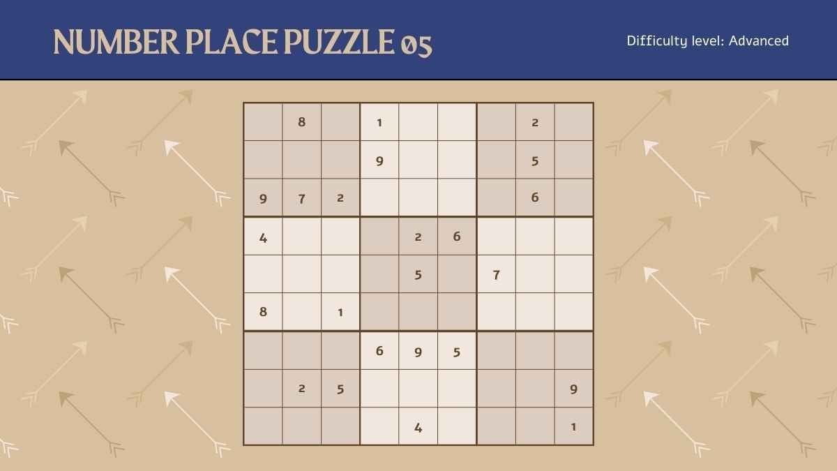 Minimal Advanced Number Place Puzzles Sheets Slides - slide 9