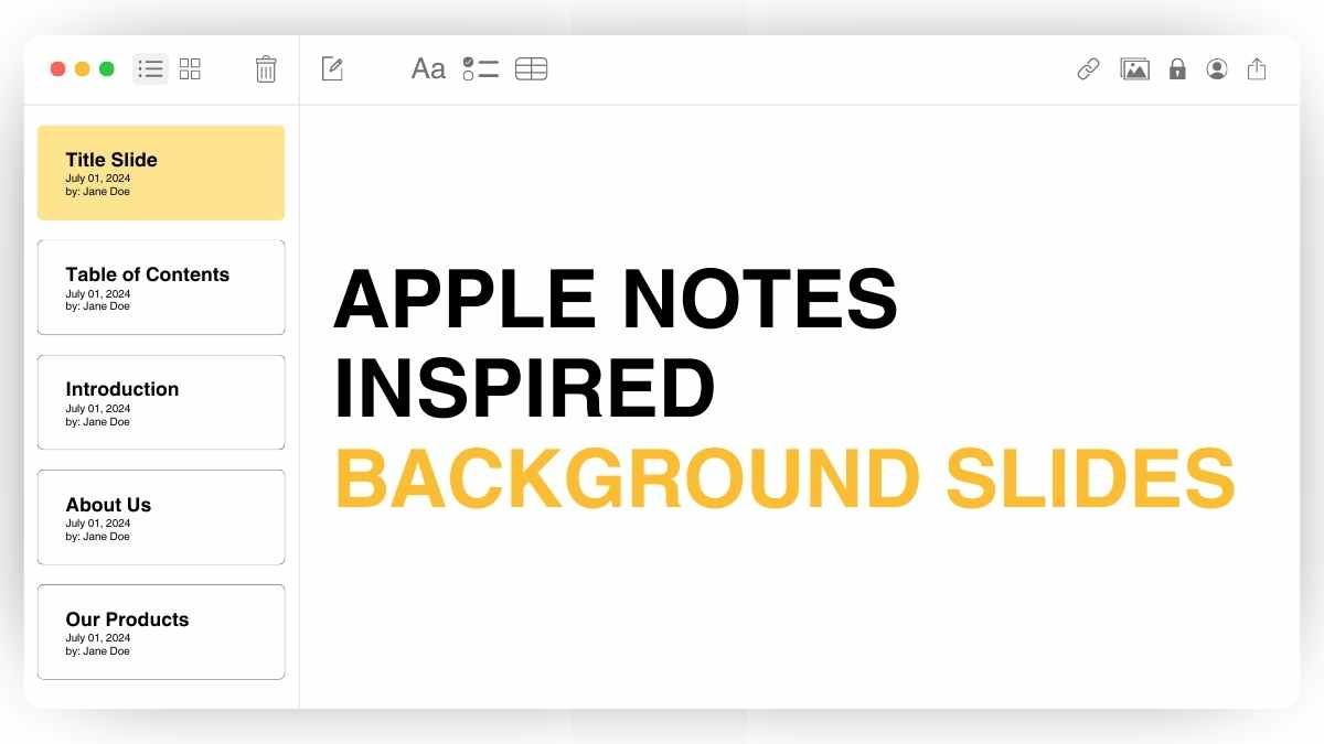 Minimal Apple Notes-Inspired Background Slides - slide 1