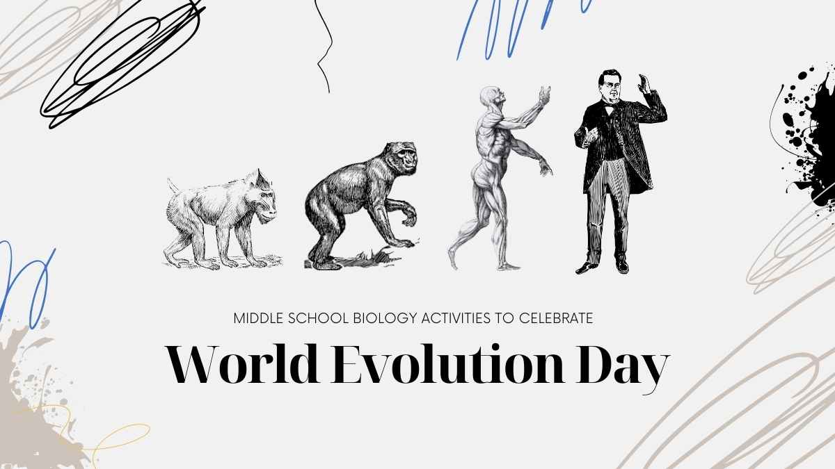 Plantillas Minimalistas para Actividades de Biología en el Día Mundial de la Evolución - diapositiva 1