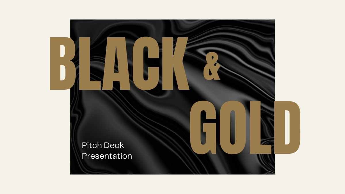 Minimal Black and Gold Pitch Deck - slide 1