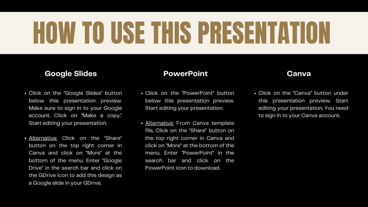 Plantilla Minimalista en Negro y Dorado para Presentaciones - diapositiva 2